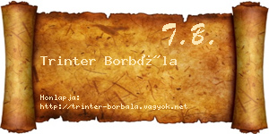 Trinter Borbála névjegykártya